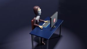 Proses rigging karakter 3D di studio animasi